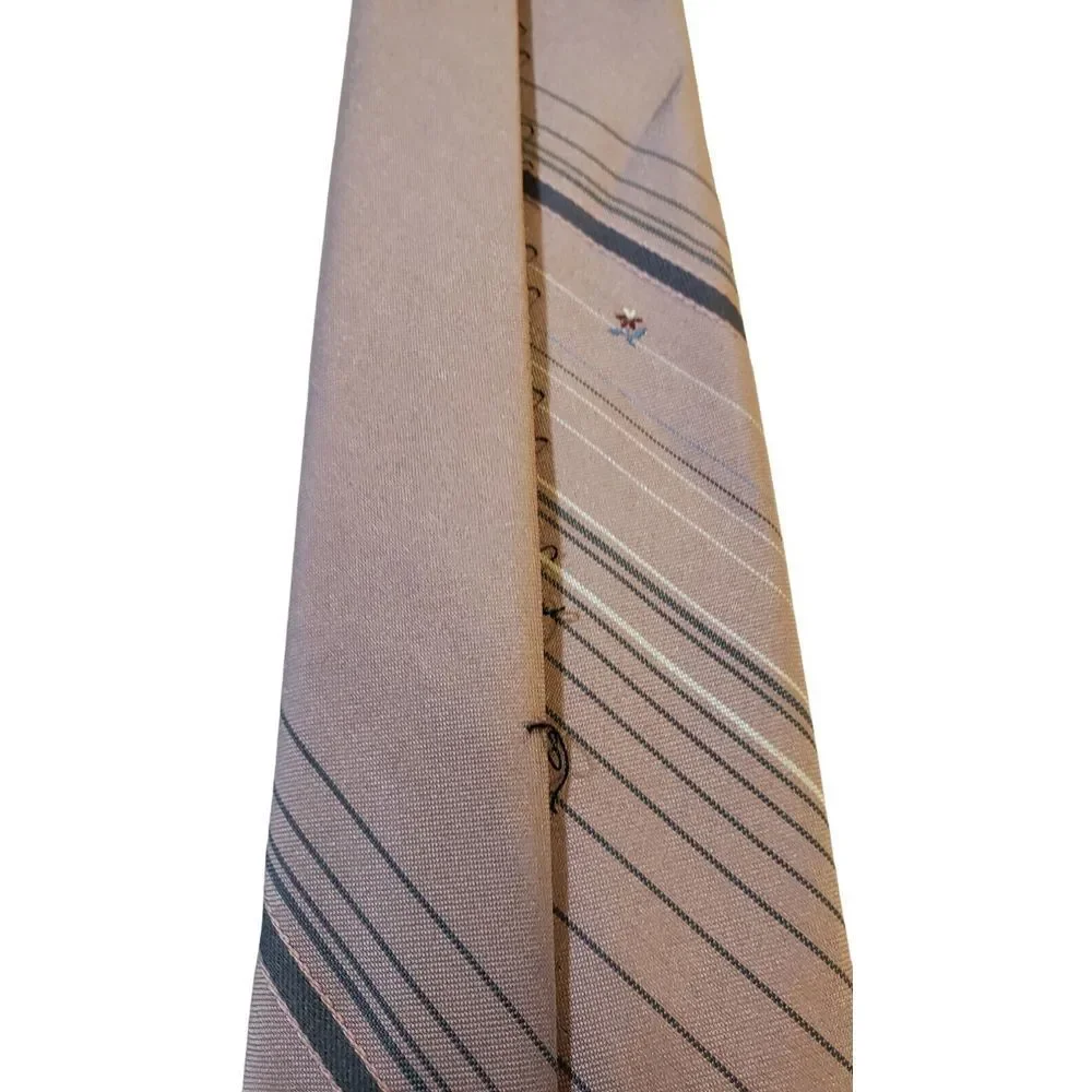 Vintage‎ Van Heusen Mens Neck Tie Rose Color with Stripes Poly/Silk